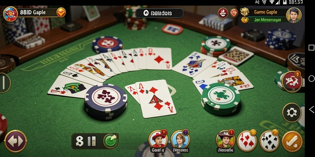 Screenshot gameplay Gaple yang seru dan interaktif.