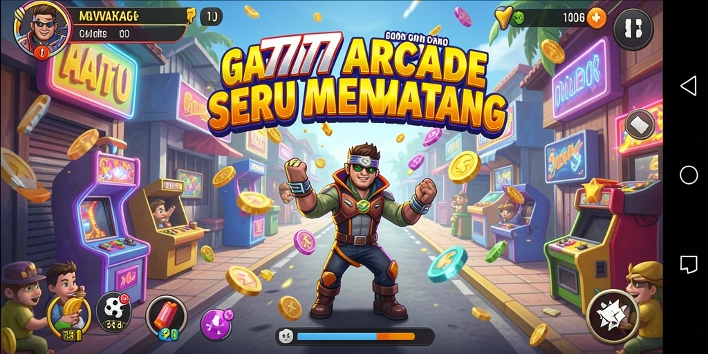 Screenshot A7777 menampilkan aksi seru dalam gameplay Arcade yang mendebarkan.