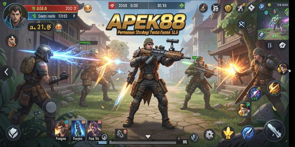 Tangkapan layar gameplay APEK88 menampilkan pertempuran strategis yang mendebarkan.