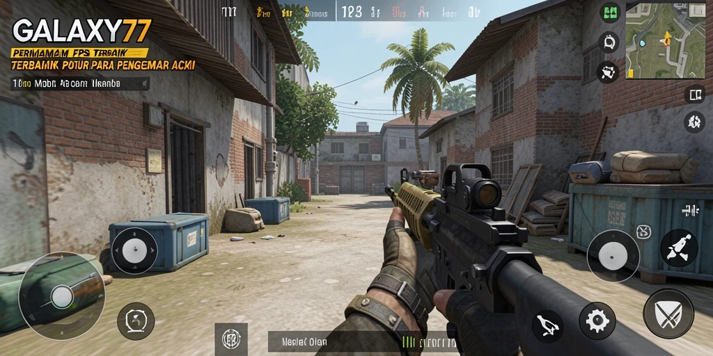 Tampilan grafis menawan dan aksi intens GALAXY77 dalam gameplay.