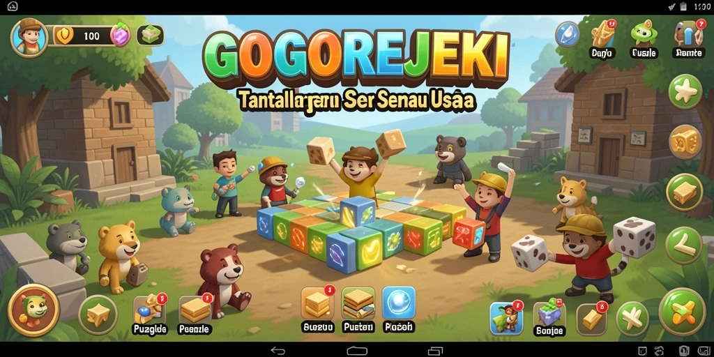 Screenshot GOGOREJEKI menunjukkan gameplay puzzle yang menantang dan menarik.