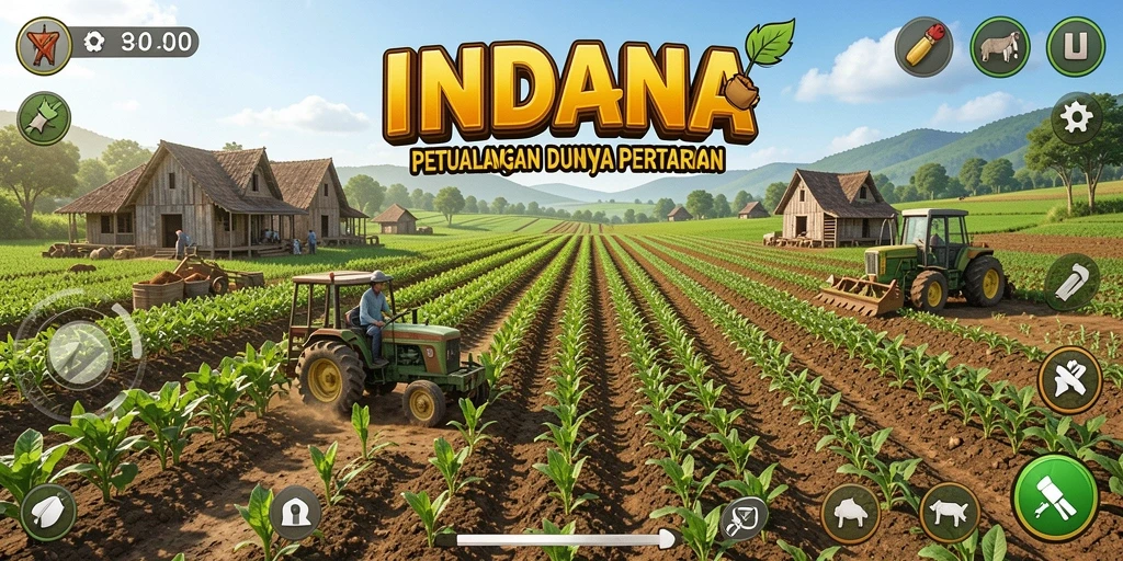 Screenshot gameplay INDAAA menampilkan keseruan berkebun.