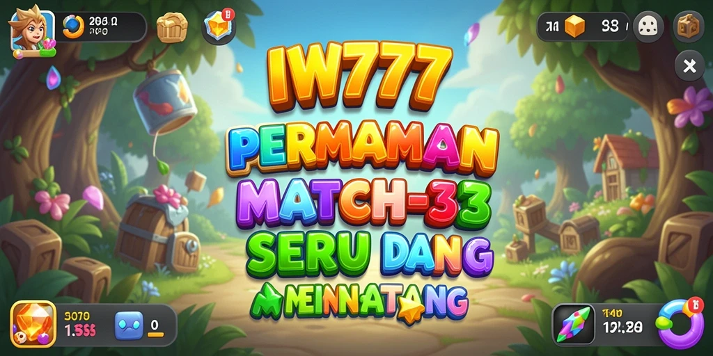 Screenshot IW777 menunjukkan gameplay Match-3 yang menyenangkan dan adiktif.