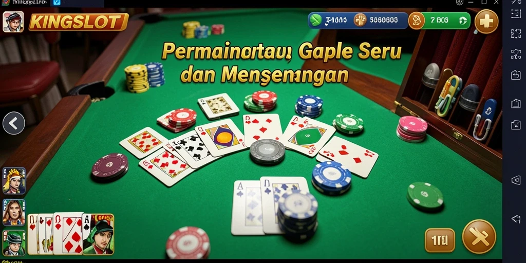 Tampilan gameplay menarik dari KINGSLOT saat bermain Gaple.