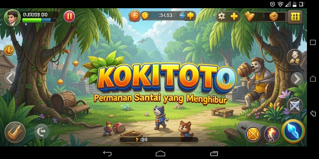 Tampilan gameplay KOKITOTO yang ceria dan menarik.