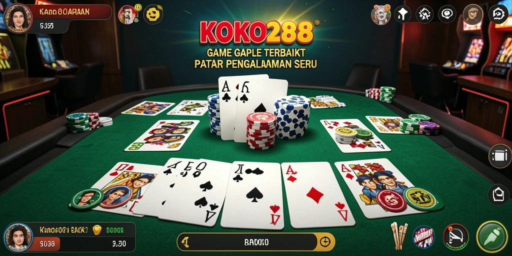 Tampilan gameplay KOKO288 yang seru dan menantang di Gaple.