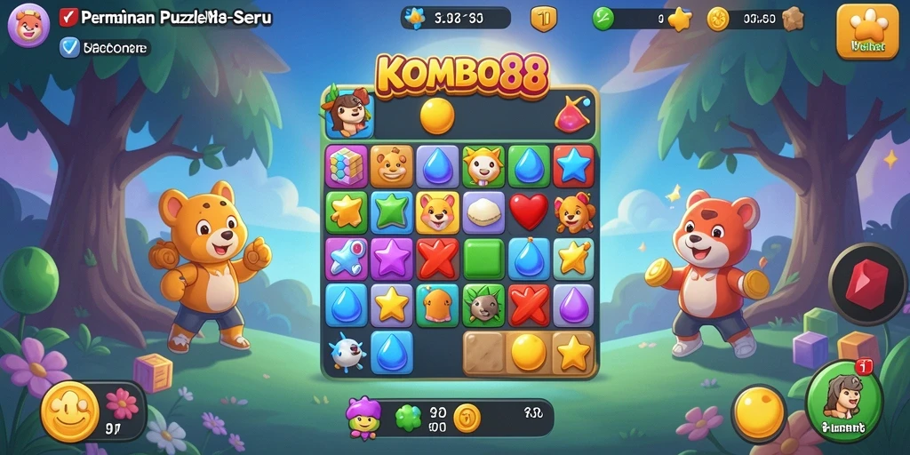 Tampilkan gameplay seru dalam KOMBO88 saat menyelesaikan puzzle Match-3.