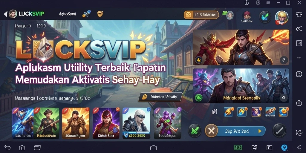 Screenshot utama LUCKSVIP yang menunjukkan antarmuka aplikasi Utility.