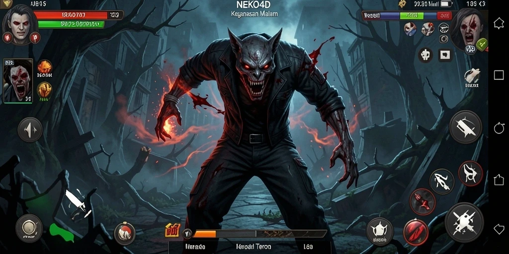 Tampilan gameplay <strong>NEKO4D</strong> yang menyeramkan dan menegangkan.