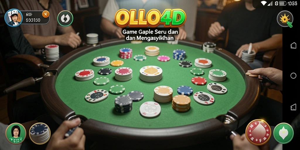 Screenshot gameplay OLLO4D menampilkan serunya bermain Gaple.